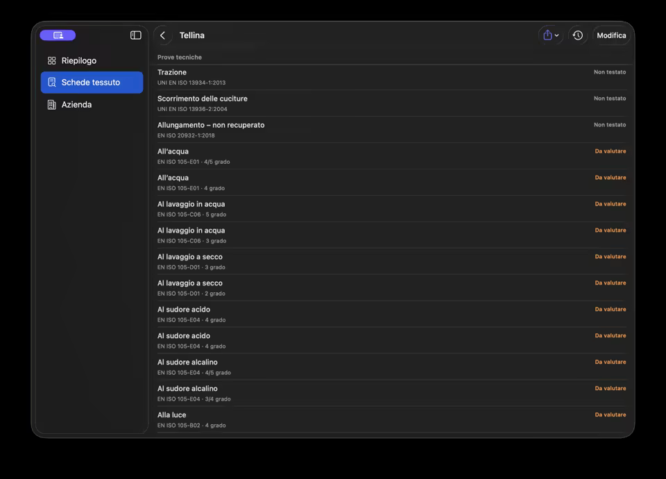 Mac: interfaccia nativa FabricDataSheet